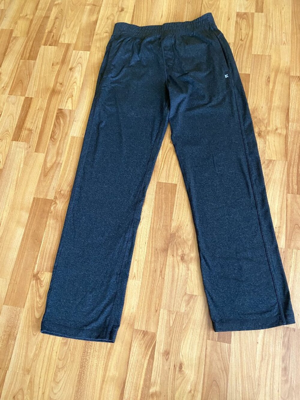 Kyodan Men's gray straight leg pull on pants w/ pockets lightweight stretch Sz M